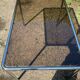 70s dining table in tubular chrome metal and smoked glass