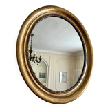 Large antique oval gilded mirror – Louis-Philippe period (circa 1840-1860)