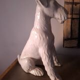 Fox Terrier Cracked Ceramic Dog