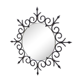 Mirror sun of the 50s in wrought iron and brass 55cm