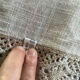 Linen tablecloth with embroidered flowers