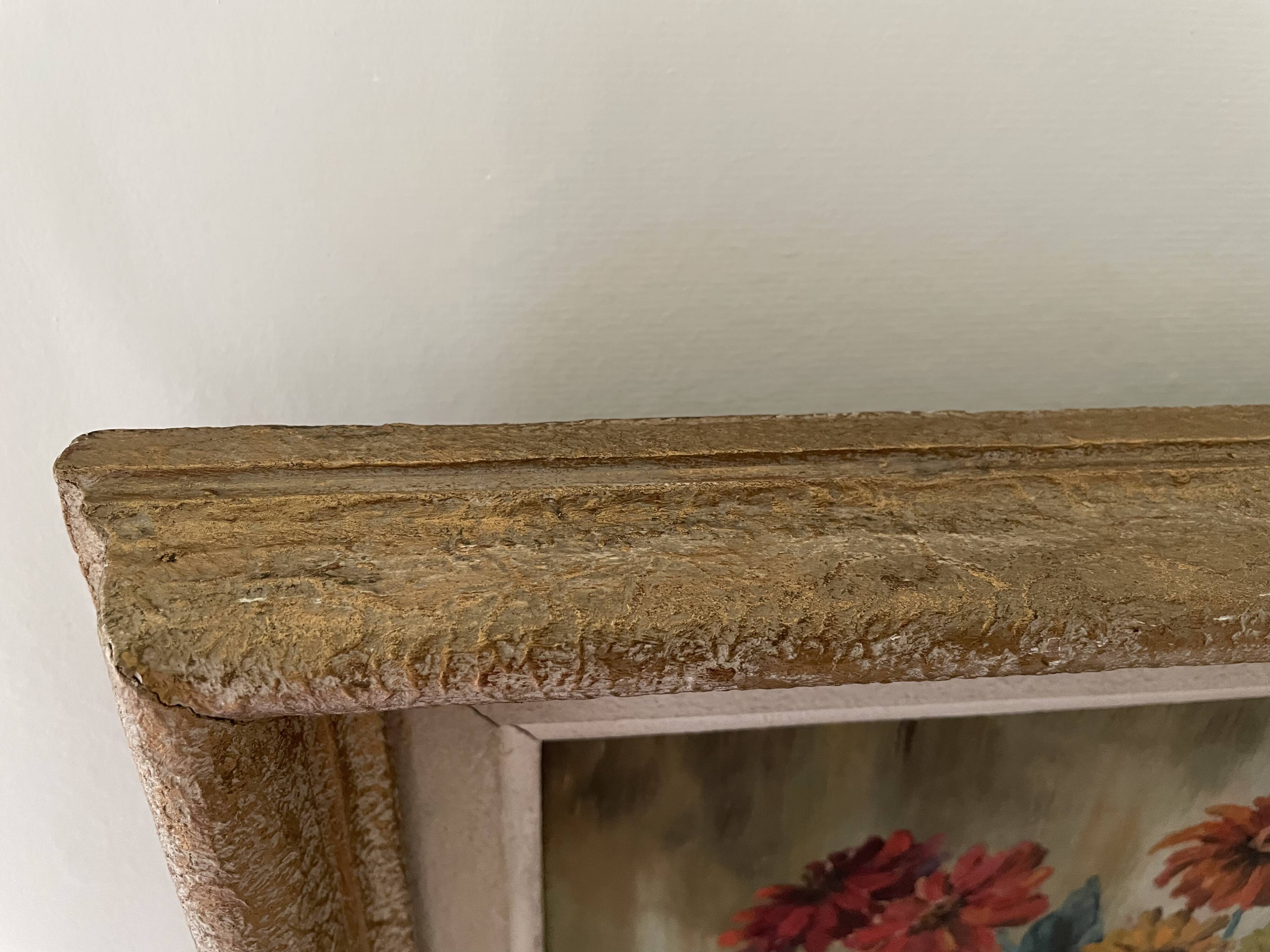 Old painting bouquet of flowers