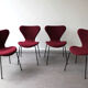 Series 7 chairs by Arne Jacobsen for Fritz Hansen, 60s.