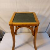 vintage square bistro stool in curved wood
