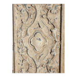 Polychrome carved wooden panel, wall element, old object