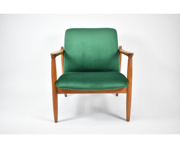 Fully Red Vintage Armchair Designer E Homa 60s East Europe Green Bottle Velvet Selency Fully Red Vintage Armchair, Vintage Arm Chairs