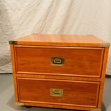 Gautier “Marine” bedside table in wood and brass, 1991