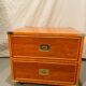 Gautier “Marine” bedside table in wood and brass, 1991