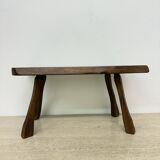 Brutalist solid wooden side table , 1970’s