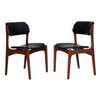 Paire de chaises danoises en teck modèle 49 par Erik Buch, 1960
