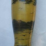 Vase with lake decoration signed Michel