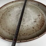 Large round stoneware dish signed Vallauris origin Diameter 30 cm