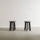 French Mid Century Black Wooden Ebonized Cabin Dining Set, 1950s