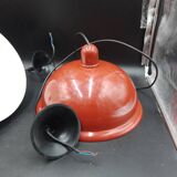 Rare x2 Lita pendant light design industrial lamp factory sheet metal 1960/70 loft