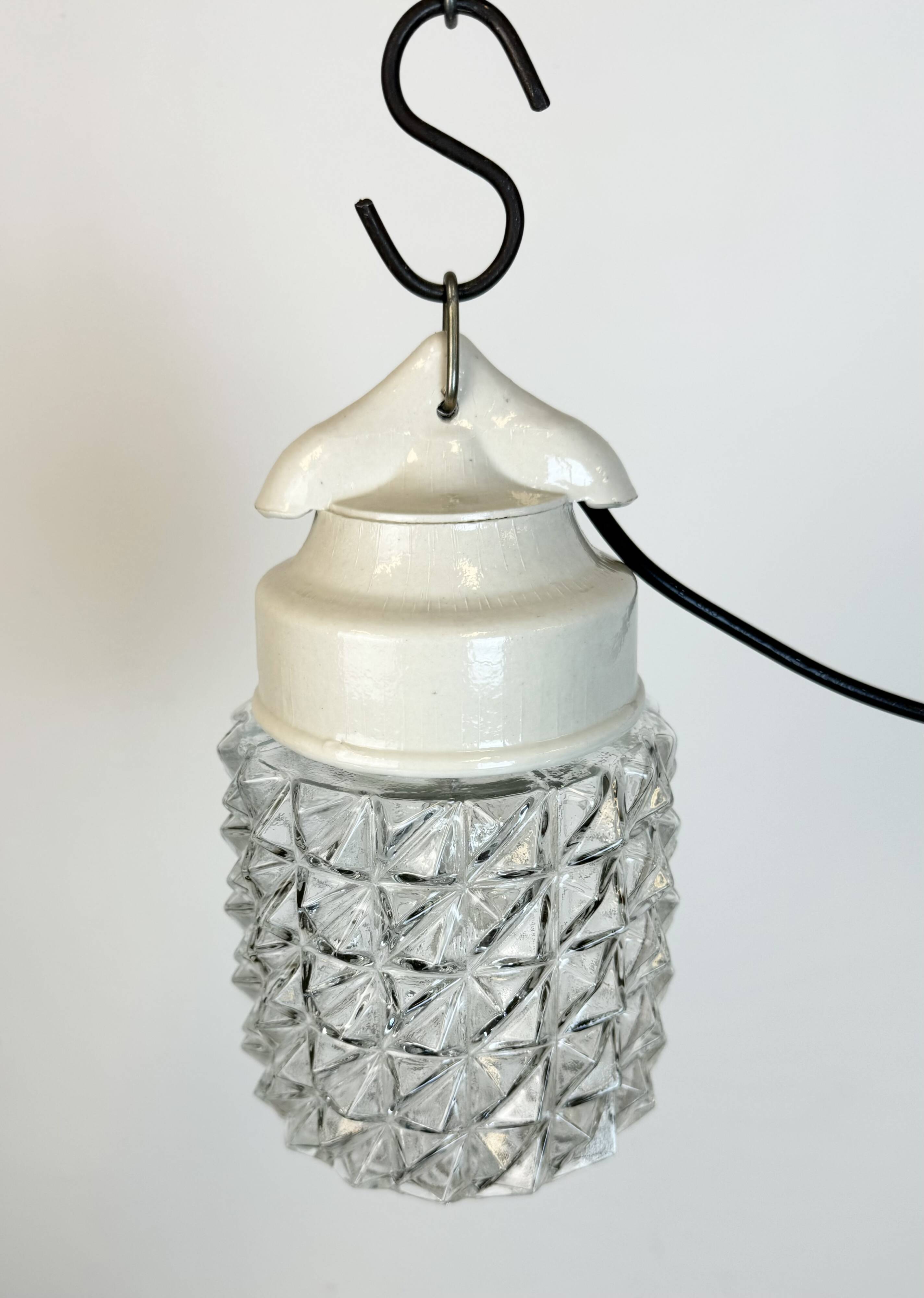 Vintage White Porcelain Pendant Light, 1970s