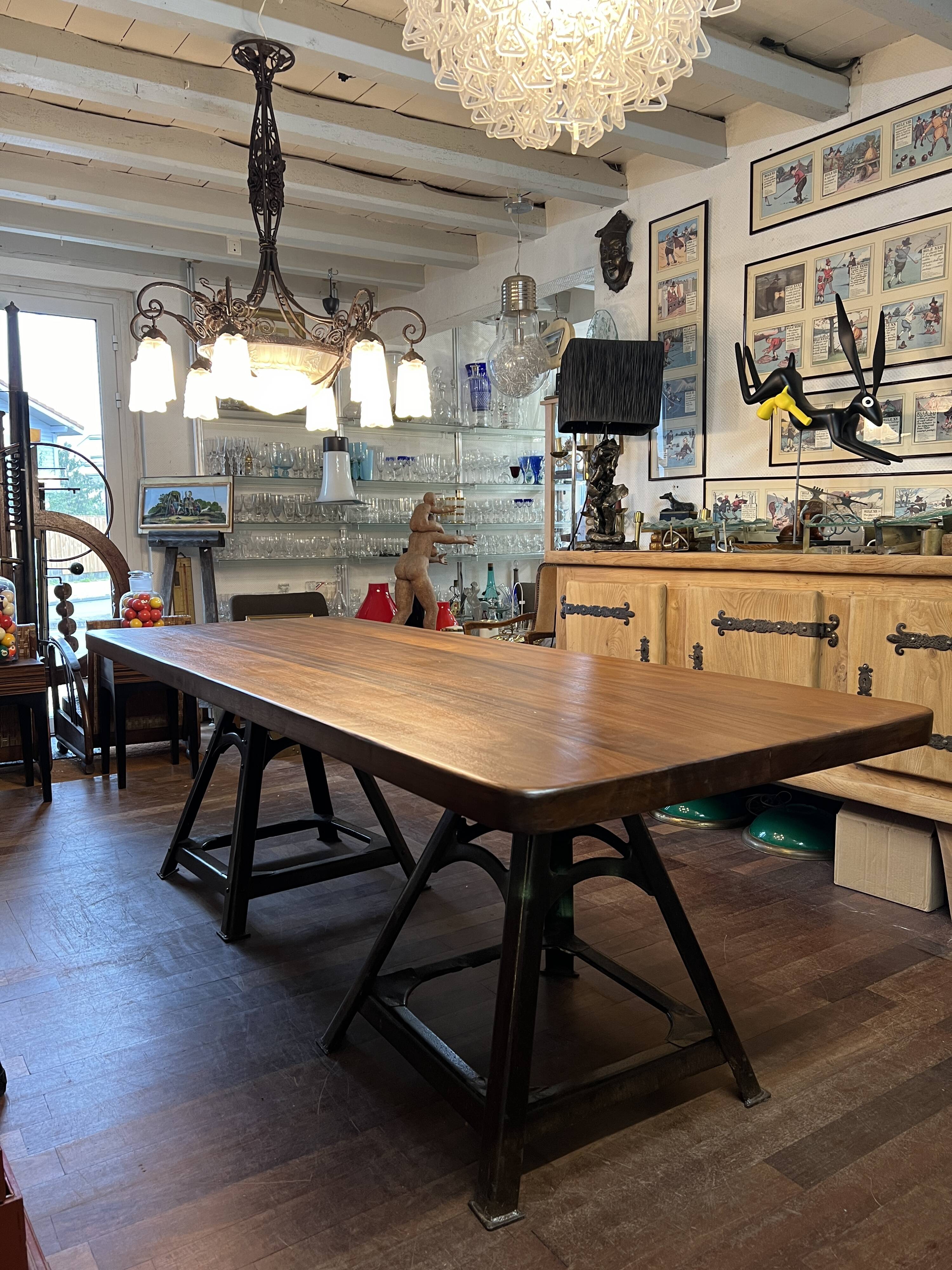 Large table with industrial legs