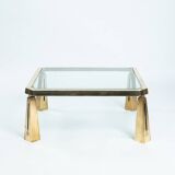 Peter Ghyczy square coffeetable brass glass table, the netherlands