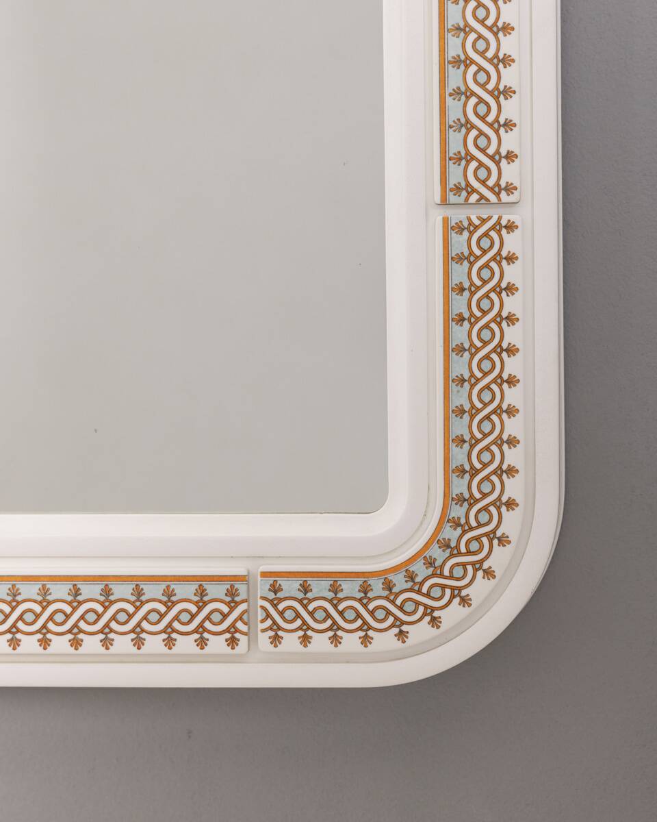 Vintage Plastic Wall Mirror with Carrara Matta, 1970s