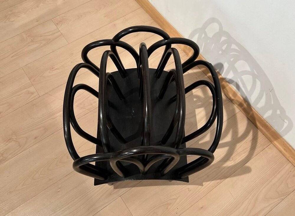 Newspaper Stand in Stained Beech Bentwood from Thonet, Austria, 1900s