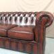 Brown leather chesterfield sofa