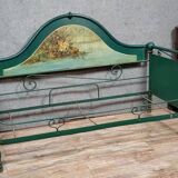 Rare Venetian Napoleon III period rest bench in cast iron and sheet metal