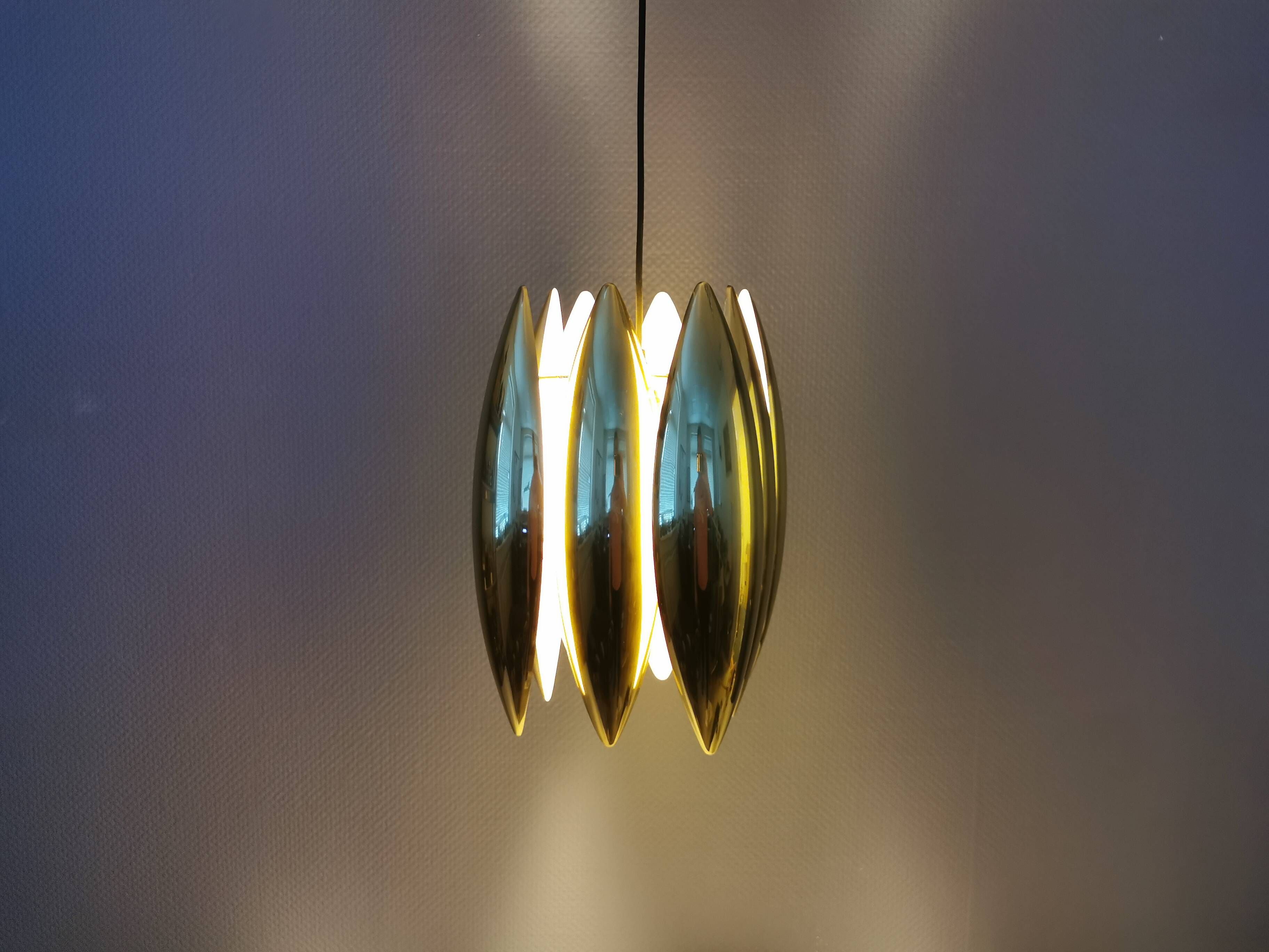 Kastor lamp in brass, designed by Jo Hammerborg in 1969 and produced by Fog og Mørup.