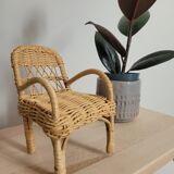 Rattan armchair for dollhouse