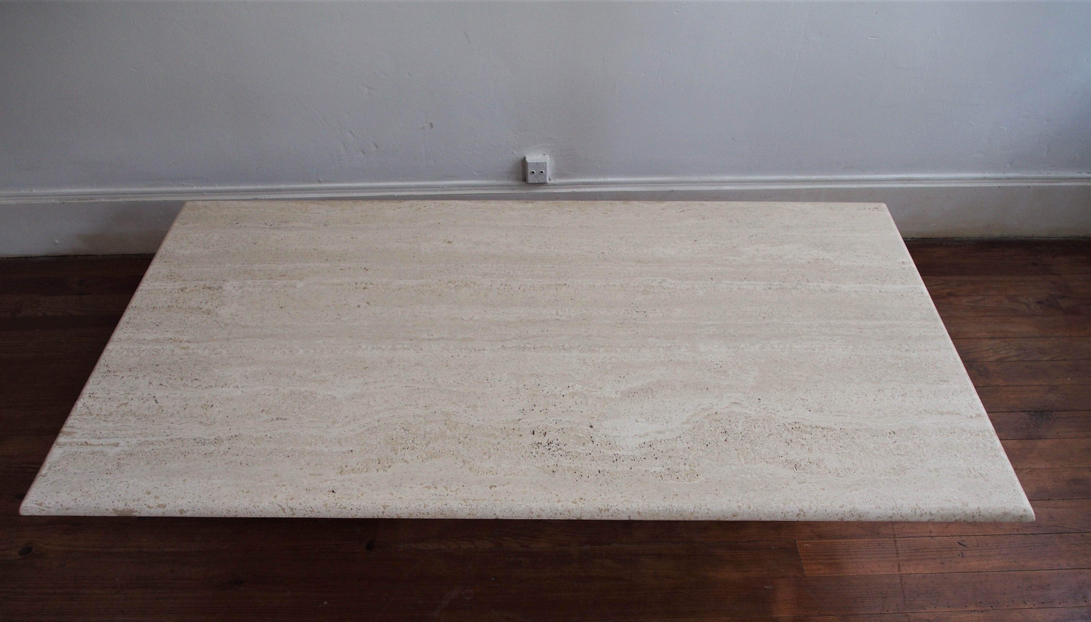 Travertine coffee table