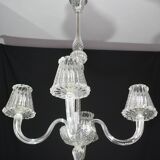 Luxury Art Decò Barovier e Toso Chandelier, Murano "Bubble" Glass, 1950s