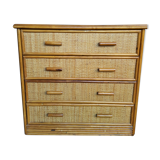 Small chest of drawers in rattan and bamboo