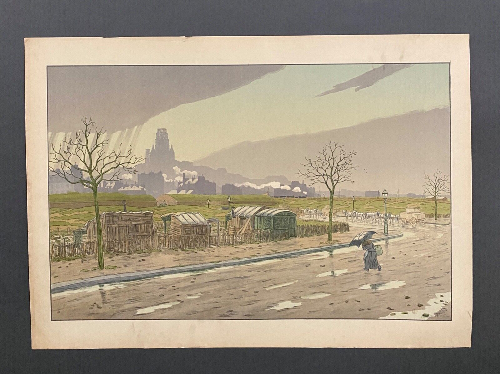 Lithograph by Henri Rivière The Fortifications