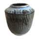 Old Ceramic Vase White Brown Grey 70s Signature Vintage