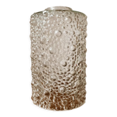 Tulipe cylindrique en verre bullé pour suspension