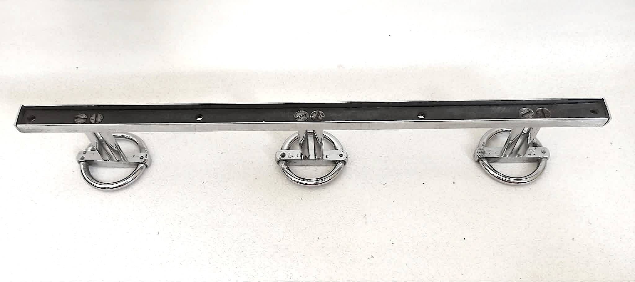 Triple coat hooks Art Deco by Jean Royère Width 45 cm