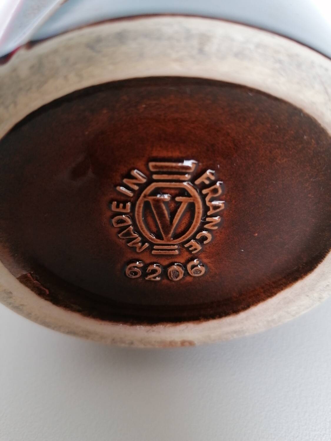 Red and brown verceram vase