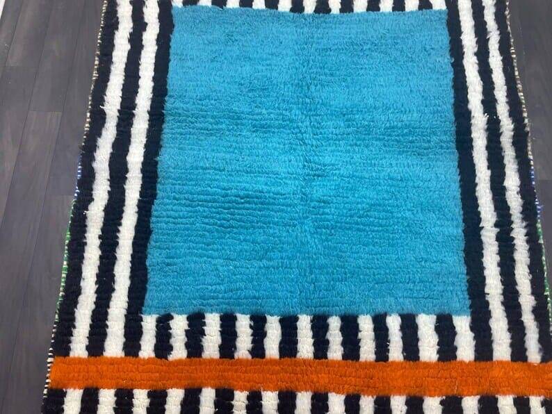 Handmade pure wool rug, size 100 x 200 cm