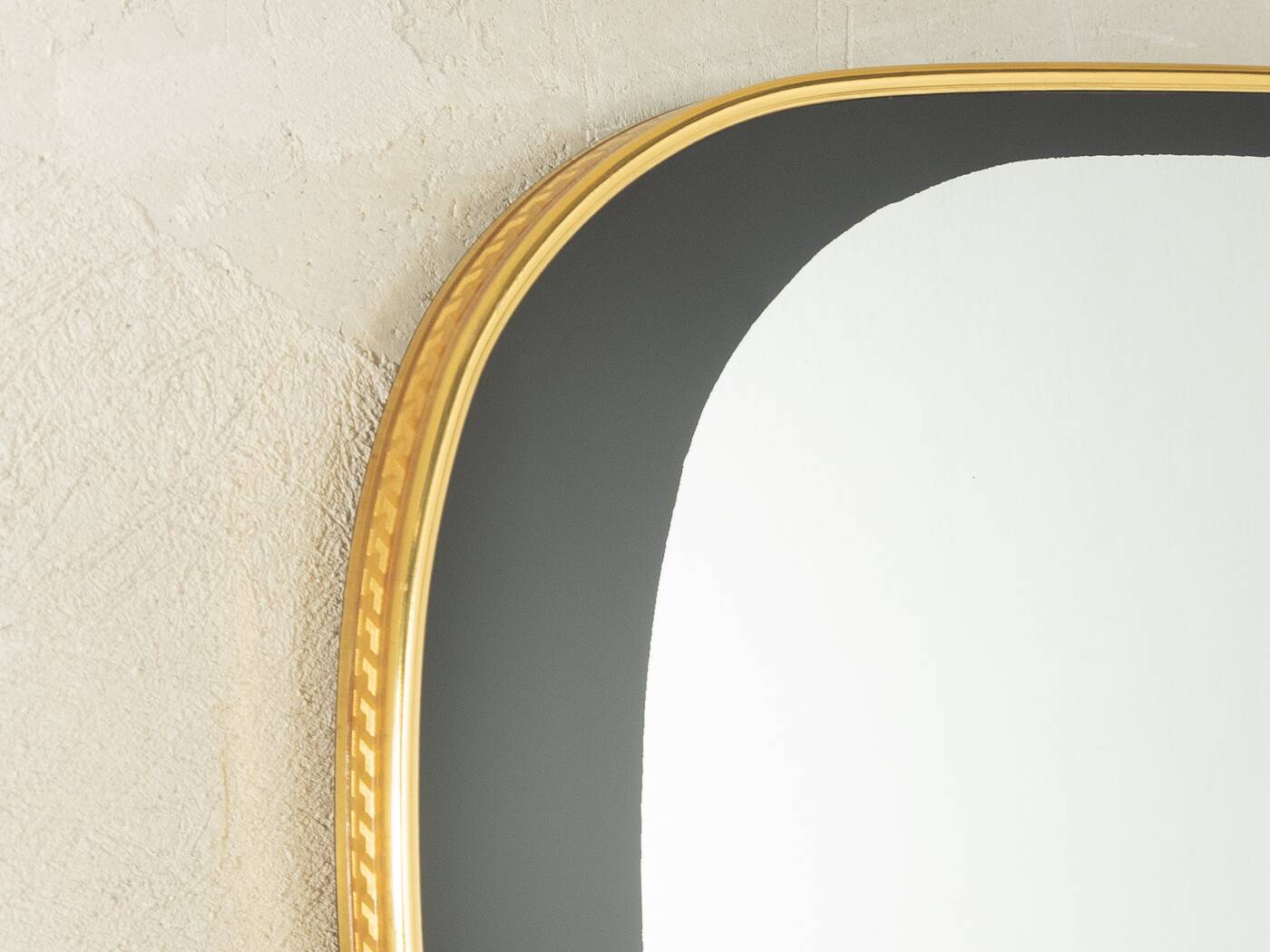 Italian wall mirror with brass frame, 1950s