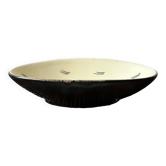 Pale yellow and black ceramic bowl / empty pocket signed by the artist