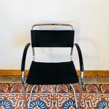 Italian leather and chrome chair