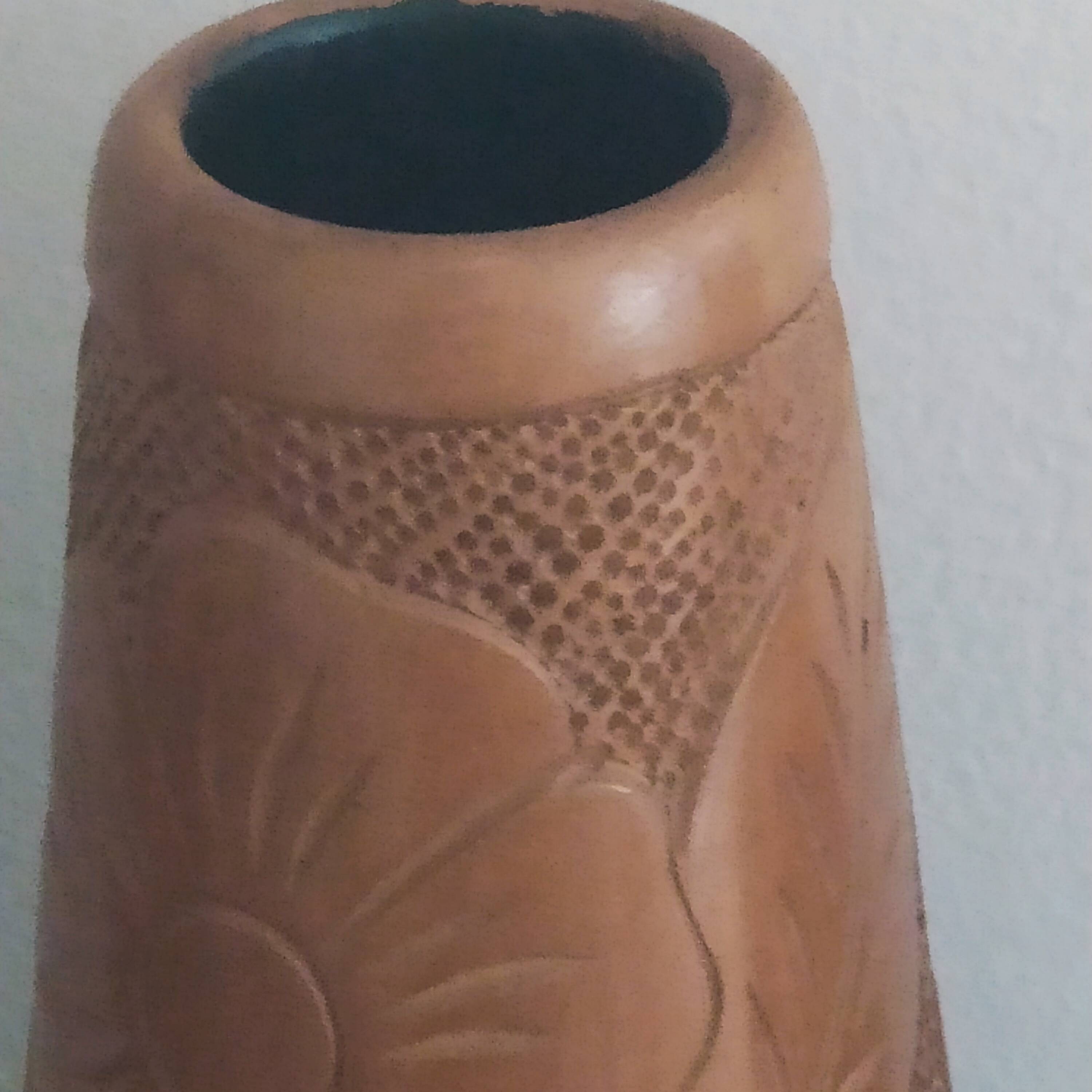 pair of engraved terracotta vases 1969