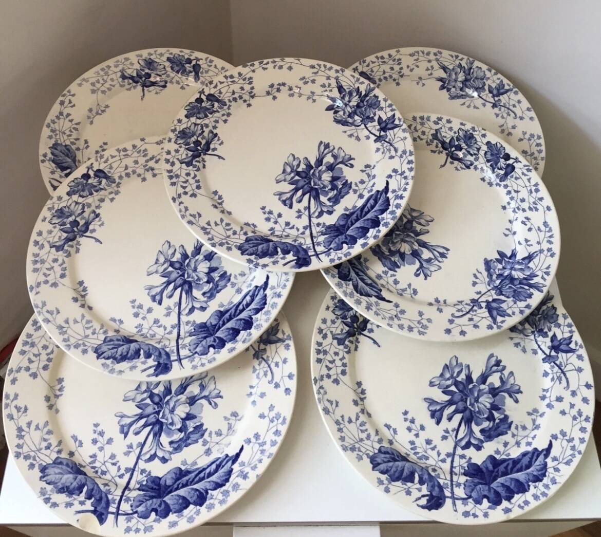 Ironstone plate Creil and Montereau primrose decoration 19th century