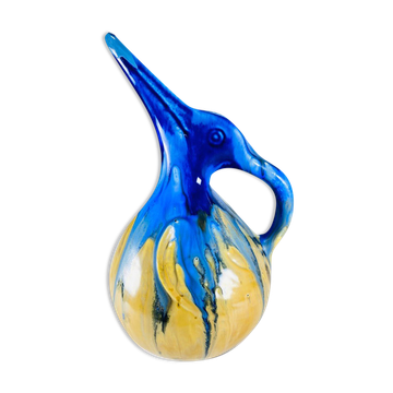 Pichet pingouin en grès flammé signé Grès d'Art Gilbert méténier