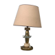 Table lamp in gilded metal, bakelite and antique plexiglass