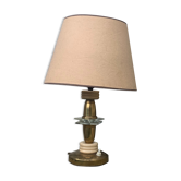 Table lamp in gilded metal, bakelite and antique plexiglass