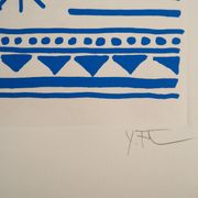 Yona FRIEDMAN: Pictograms of Genesis (Blue), signed original silkscreen
