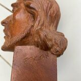Carved wooden subject by Ferdinand PARPAN representing Christ