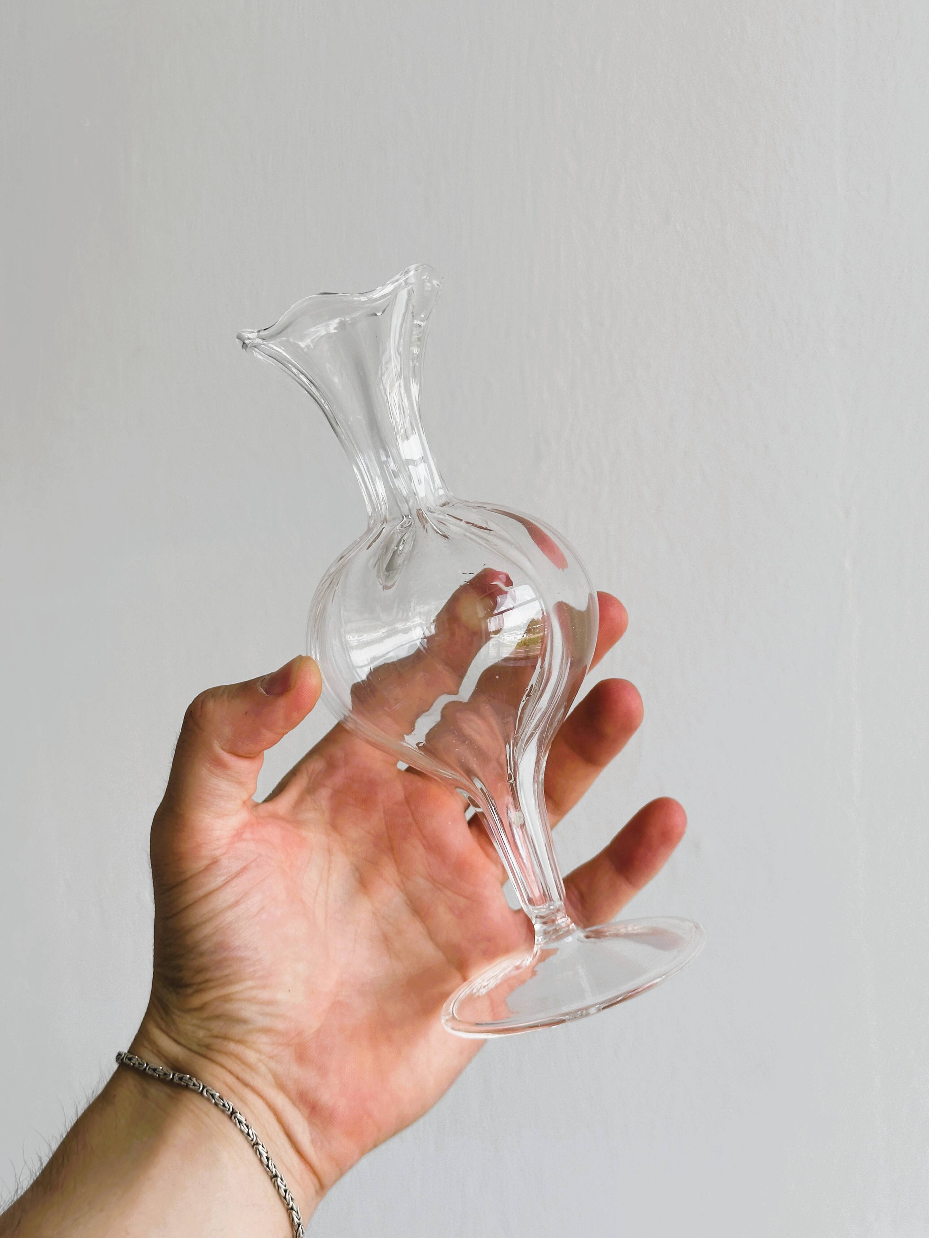 3 vases en verre épais et transparent