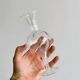 3 vases en verre épais et transparent