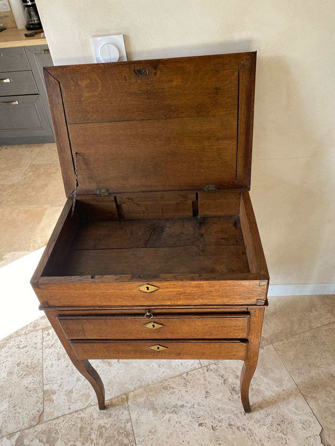 Commode écritoire chêne début 19 e