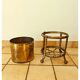 Pot de fleurs vintage en laiton faux bambou Maison Bagues